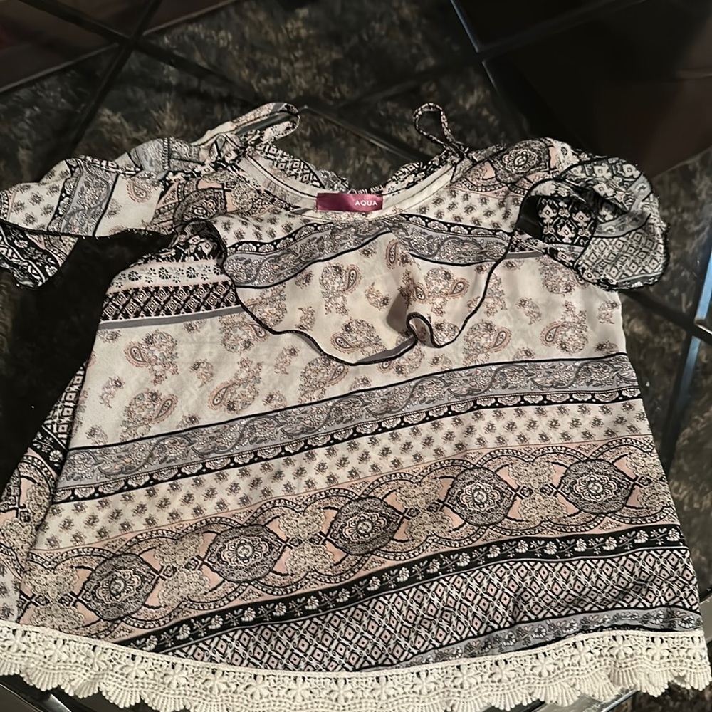 Girls Aqua Blouse Size Medium